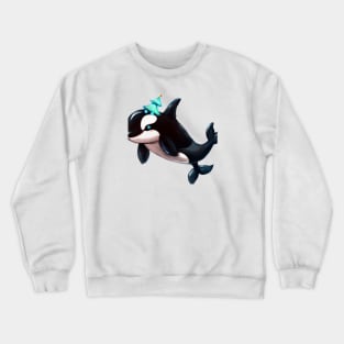 Cute Orca Drawing Crewneck Sweatshirt